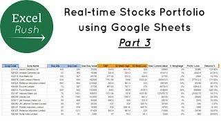 Create Real-time Stocks Portfolio in Google Sheets - Part 3