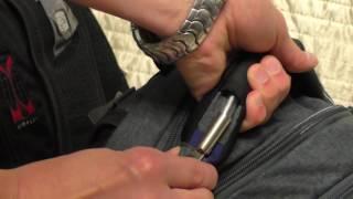 Как устроена надёжная ручка с тросом внутри у рюкзака WENGER SCANSMART 6