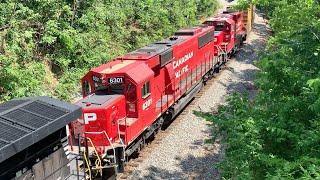 6 Locomotive Train Goes Under Me Gets Radar Check At Abandoned Bridge Trains With DPUs & CP Rail