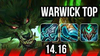 WARWICK vs NIDALEE TOP  12213 1100+ games Rank 9 Warwick Dominating  EUW Challenger  14.16