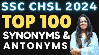 Top 100 Important Synonyms & Antonyms For SSC CHSL 2024  Vocabulary  English With Rani Maam
