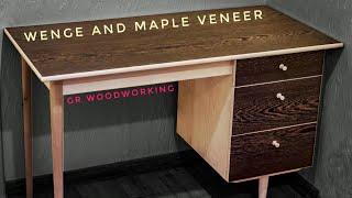 Wenge and maple veneered desk making