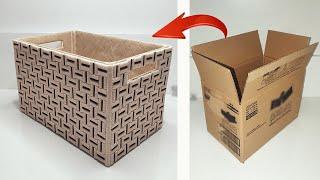 WHY BUY EXPENSIVE BASKETS IN STORES WHEN YOU CAN MAKE IT YOURSELF - CARDBOARD CRAFT - DIY