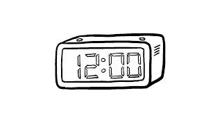 How to Draw a Simple Digital Alarm Clock  Step-by-Step Lesson