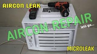 How to repair aircon leak  refrigerant charging brazing vacuum  all-in-one