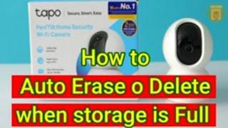 How to Enable Auto Erase or Auto  Delete Recording on TP Link Tapo C200 Smart CCTV Camera  tagalog