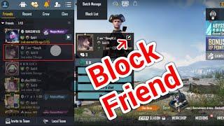 How to block friend in pubg mobile  Block someone in pubg mobile 