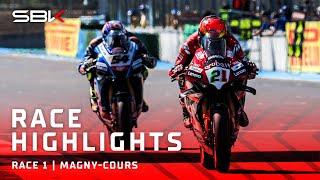 Highlights of a dramatic Race 1 at Magny-Cours   #FRAWorldSBK 