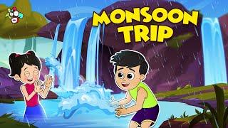 गट्टू चिंकी ने देखा Waterfall  Monsoon Camp  Cartoon  Hindi Story  PunToon Kids Hindi