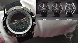 SKMEI 1064 - Review & Setting Jam Tangan Pria Analog Digital Dual Time Fashion Waktushop Indonesia