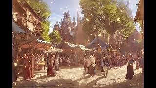 Medieval Fantasy Village Market   Celtic Music Ambience  Tavern music