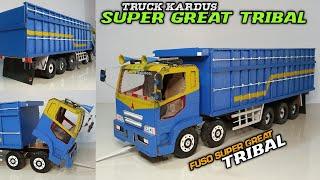 MEMBUAT MINIATUR TRUCK TRIBAL SUMATRA  FUSO SUPER GREAT TRIBAL DARI KARDUS