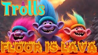 TROLLS FLOOR IS LAVA  BRAIN BREAK FOR KIDS  DANCE EXERCISE GONOODLE inspired RUN CHASE FREEZE