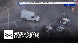 Stolen truck spins out during pursuit with Los Angeles County deputies