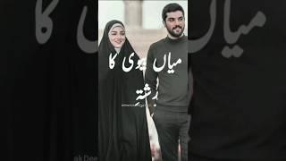 Shohar Aur Biwi Ki 3 Baten Islamic Whatsapp Statusak Deen ki baten{علیشا خان}️ #islamic#short