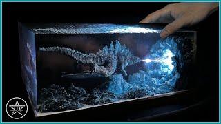 The #GODZILLA2024 Diorama of Realistic Atomic Breath in Tiamats Domain Polymer Clay Resin Art