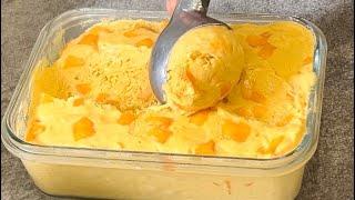 घर पर रखी चीज़ों से मैंगो आइसक्रीम बनाने की विधि-Mango Ice Cream Recipe  Homemade Mango Ice Cream