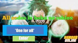 All codes in Boku no Roblox