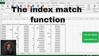 How to use the index match function in Excel.