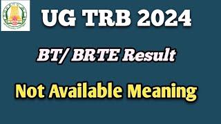 UG TRB 2024 Result Not Available Meaning