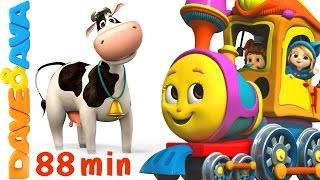  Farm Animals Train  Learn Farm Animals & Animal Sounds  Educational Videos from Dave and Ava 