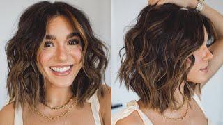 TEXTURED BEACH WAVES ON SHORT HAIR  HOW I CURL & STYLE MY BOB  2023