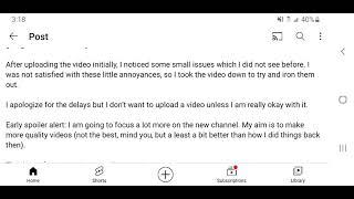 Twomanyraptors 5th Update Video delayed until October 21st Any comments even you raptors comment?