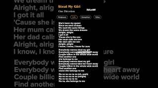 Lirik Lagu Steal My Girl-One Direction   #onedirection #laguinggris #viraltiktok