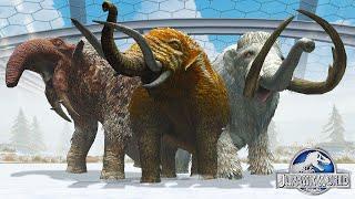 WOOLLY MAMMOTH VS MASTODON VS DEINOTHERIUM - Mammoth Fight  Jurassic World The Game