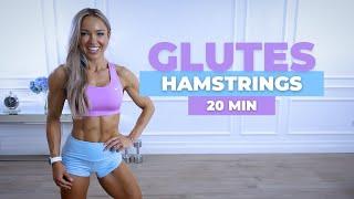 20 MIN GLUTES & HAMSTRINGS WORKOUT with Dumbbells  No Repeat