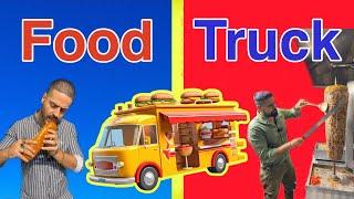 فلوك تجربة آكل العربات برغر واجنحة وتكة دجاج وشاورما وعصائر وقوزي وقلية FOOD TRUCK Vlog