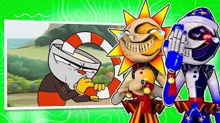 Funny Cuphead Animations REACT with Sun and Moon