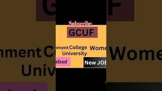 Government College women University Fsd New job