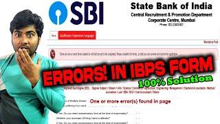 Error in IBPS Application Form  SBI PO Error  IBPS SO  IBPS Clerk  IBPS RRB