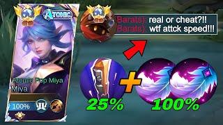 GLOBAL MIYA WTF ATTACK SPEED BUILD 200% SPEED HACK?must try Top 1 Global Miya Gameplay 2024