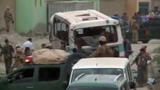 Suicide bomb hits army bus in Kabul at least two dead 26 May 2014