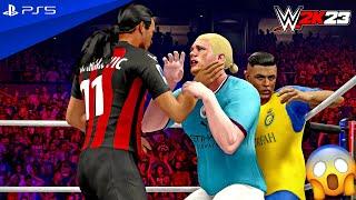 WWE 2K23 - Cristiano vs Messi vs Mbappe vs Haaland vs Zlatan vs Vinicius - Elimination Match  PS5