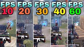 10FPS vs 20FPS vs 30FPS vs 40FPS vs 60FPS  BGMI  PUBG MOBILE