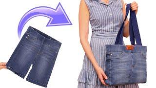 How to sew simply a bag out of old jeans - idea how to reuse