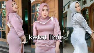 Jilbab dress ketat licin mengkilap full HD  ID  serahuraa