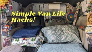 Simple VAN LIFE Hacks  No Build Minivan Camper Conversion