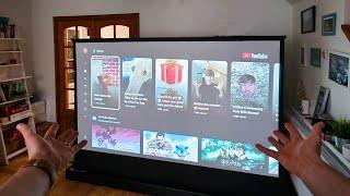 Watch this 100 Screen Rise From the Floor. VividStorm projector screen review