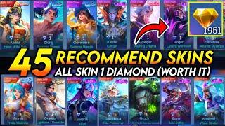 45 RECOMMENDED SKINS TO BUY 100% WORTH IT USING PROMO DIAMOND 2024 - MLBB