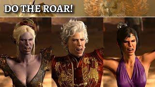 Who did the best ROAR? companions facing the mother owlbear in Baldurs Gate 3