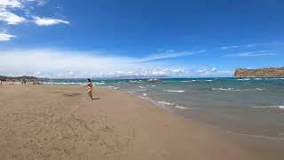 A fantastic 4K footage of Agia Marina lovely consecutive sandy beaches in Chania Crete Greece