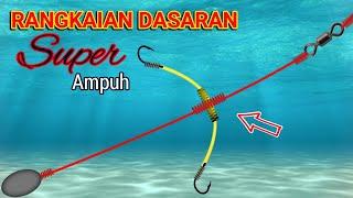 CARA MEMBUAT RANGKAIAN PANCING DASARAN 2 KAIL - BOTTOM FISHING RIG