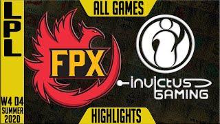 FPX vs IG Highlights ALL GAMES  LPL Summer 2020 W4D4  FunPlus Phoenix vs Invictus Gaming