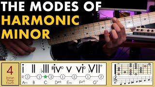 Demonstrating The Modes of Harmonic Minor MUSIC THEORY  SCALES