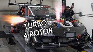 Turbo 4 Rotor RX-7 SCREAMS on the Dyno  Mazzei Formula