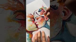 Painting using Primary Colors ️  #artshorts #artvideos
